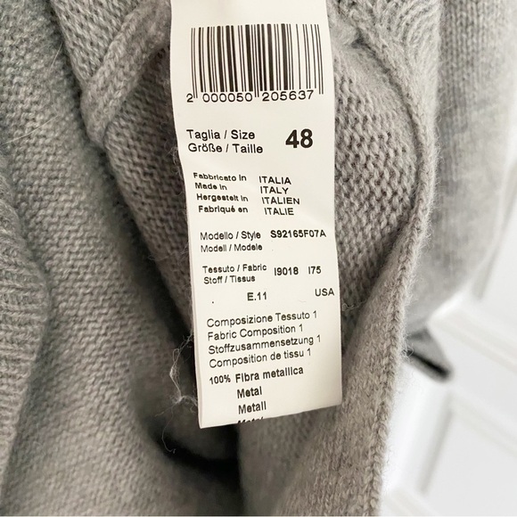 Peserico Gray (Grey) Cashmere Wool Silk Sweater Dress Tie Waist Size 48 IT - Picture 8 of 15